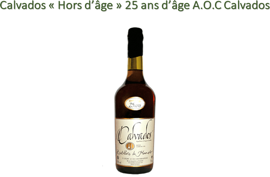 Calvados « Hors d’âge » 25 ans d’âge A.O.C Calvados 